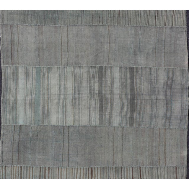Turkish Vintage Turkish Kilim Rug With Subtle Earthy Tones and Striped Design 10'5 X 13'4 For Sale - Image 3 of 4