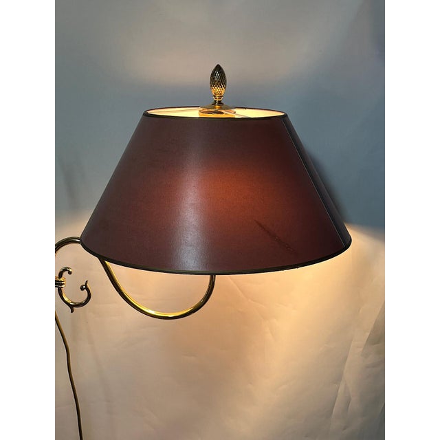 Gold Vintage Brass Floor Lamp with Fabric Shade from Schulz & Adam, 1960s For Sale - Image 8 of 12