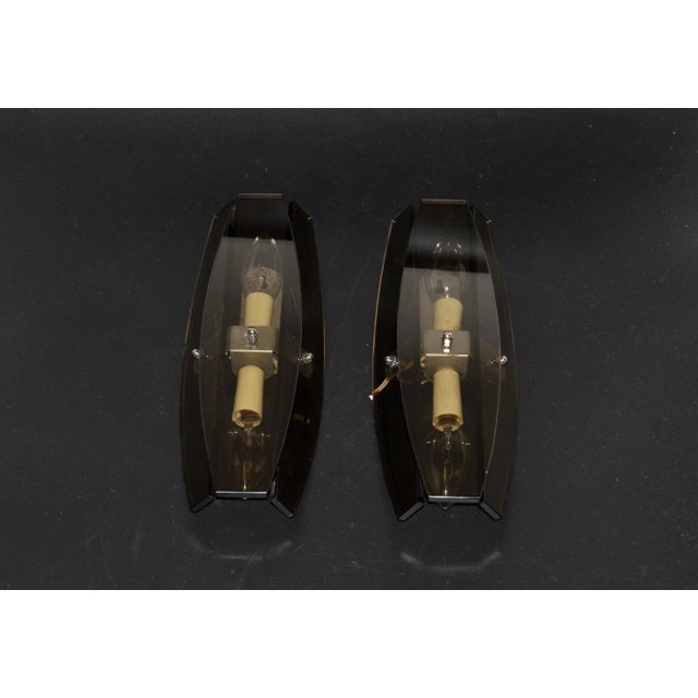 Gray Vintage Fontana Arte Style Sconces - Pair For Sale - Image 8 of 12