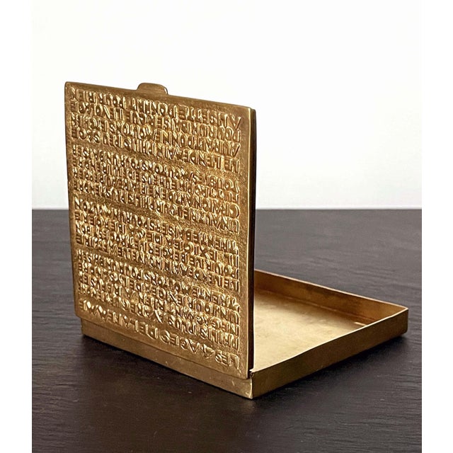 Bronze Gilded Bronze Box with Poem by French Art Jeweler Line Vautrin For Sale - Image 8 of 10