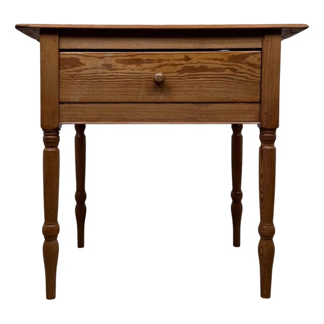 19th Century English Victorian Pitch Pine Side Table For Sale