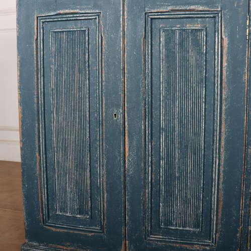 Textile Swedish Painted Linen Cupboard For Sale - Image 7 of 12