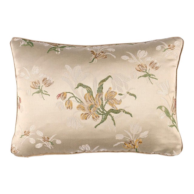 Schumacher Spitalfields Bouquet Lumbar Pillow In Alabaster For Sale