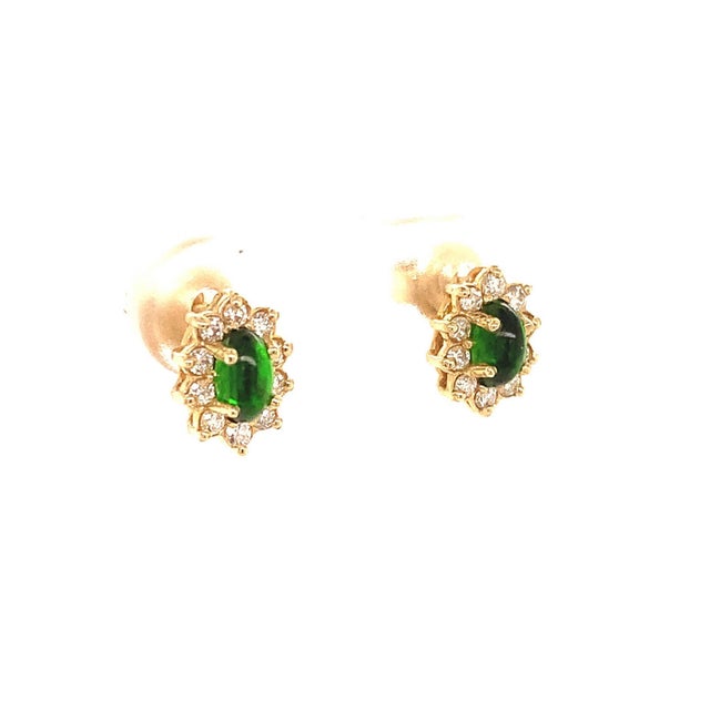 Natural Tourmaline Diamond Earrings 14k Gold 0.85 TCW Certified For Sale In New York - Image 6 of 11