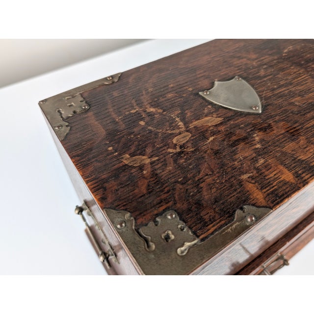 Victorian Dark Oak Table Desk with Automatic Blind, England, 19th Century For Sale - Image 13 of 18