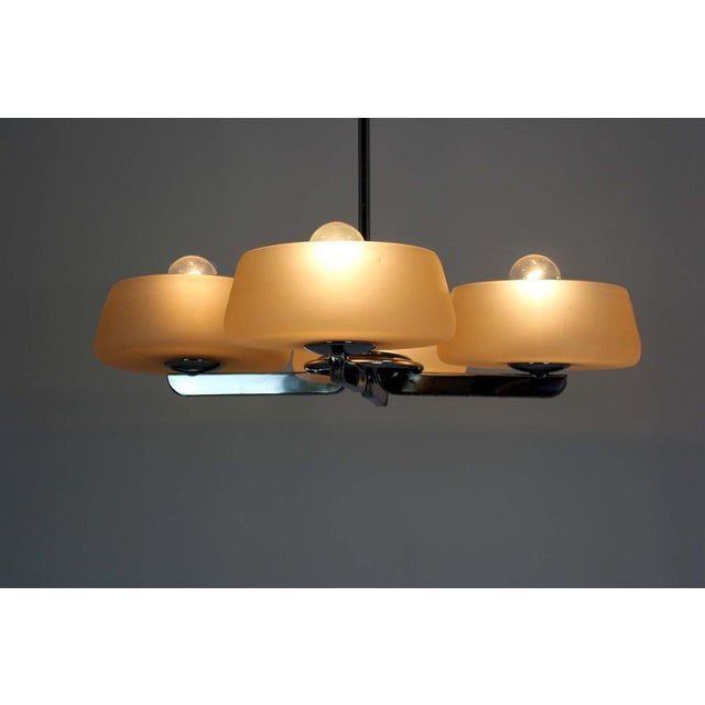 Art Deco Chrome Chandelier from ESC Zukov, Czechoslovakia, 1930s For Sale - Image 17 of 18