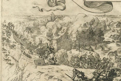 First Sparks of the Eighty Years War in Oosterweel, 1632, Paper Original Prints