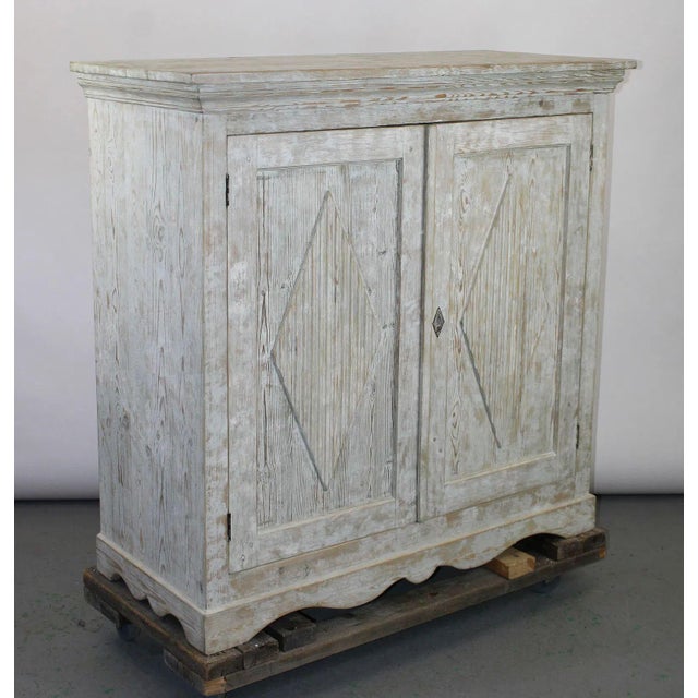 Late 18th Century Swedish Blue Paint, Pine Two-Door Buffet, Late 18th / Early 19th C For Sale - Image 5 of 6