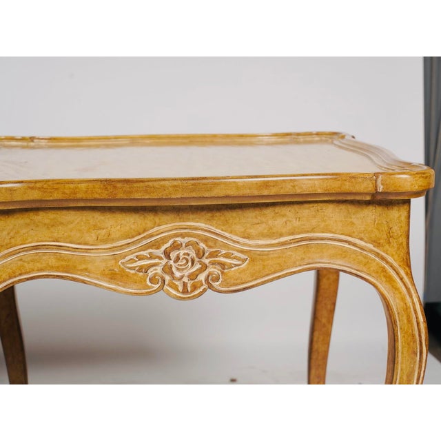 Late 20th Century Pair of Judson Rothschild Italian Rococo Louis XV Style End Tables | Distressed Walnut Finish For Sale - Image 9 of 9