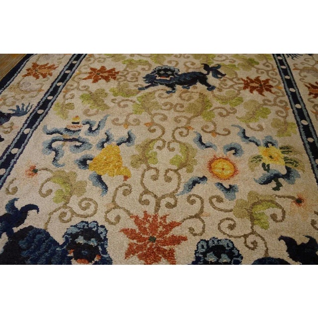 Chinese Early 20th Century Chinese Silk Carpet ( 4' x 7' - 122 x 215 cm ) For Sale - Image 3 of 12