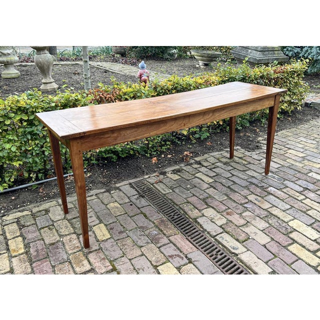 Late 19th Century French Cherry Wood Farmhouse Dining Table, 1890s For Sale - Image 4 of 18