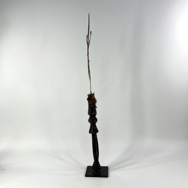 Early 20th Century Ceremonial Prestige Knife with Hide-Wrapped Hilt on Custom Base Kongo For Sale - Image 4 of 7