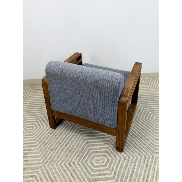 Vintage MCM Single Accent Chair Rounded Wood Arms Mid-Century Lounge For Sale - Image 9 of 9