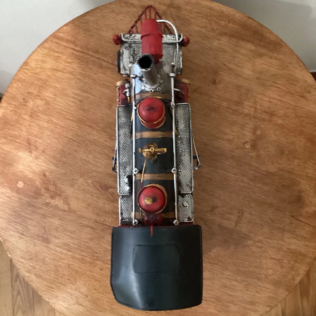 Metal Mid 20th Century Handmade Metal Model Locomotive Decoration For Sale - Image 7 of 12
