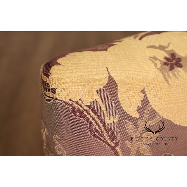 Pair of Upholstered Parsons Style Dining Chairs For Sale - Image 15 of 16