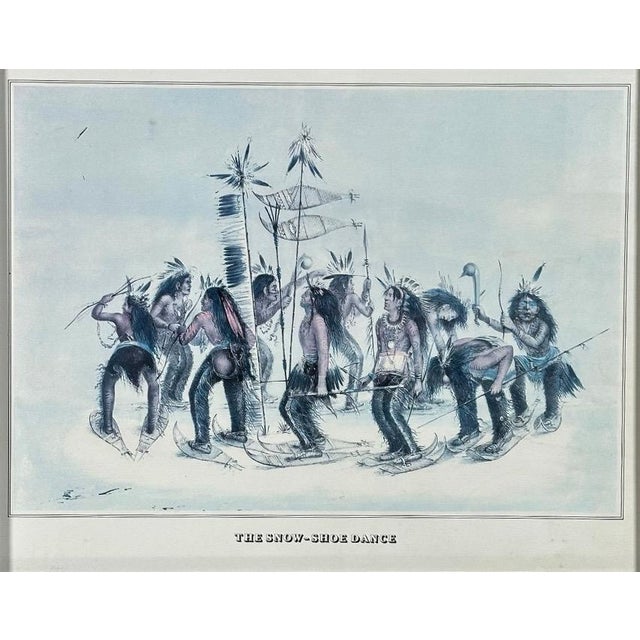 Vintage 1979 George Catlin The Snow Shoe Dance Framed Americana Portfolio Print Immerse your space in the rugged spirit of...