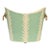 Matthew Izzo Home Wastebasket Handpainted Oval Light Green Frond Design For Sale