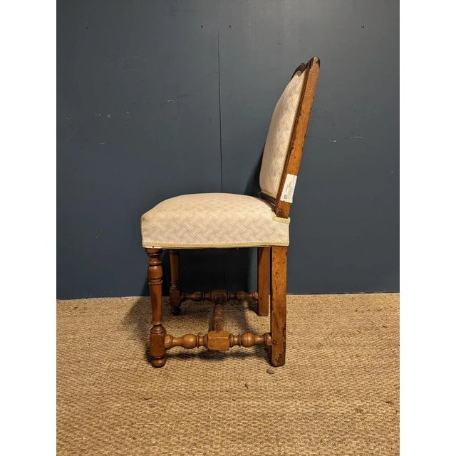 Louis XIII Brown & Beige Chair For Sale - Image 3 of 6