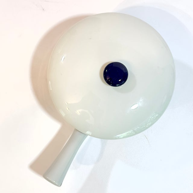 Ceramic Vintage Danish Blue & White Striped Pot With Lid by Axel Brüel for Lyngby Porcelain For Sale - Image 7 of 13