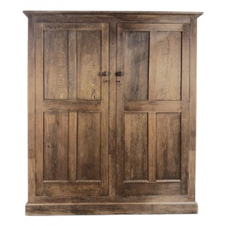 English Antique Oak Housekeeper's Cupboard, Circa 1900 For Sale