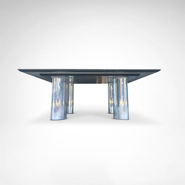 1980s Postmodern Star Galaxy Granite and Brushed Metal Coffee Table by Draenert, Germany, 1980s For Sale - Image 5 of 8