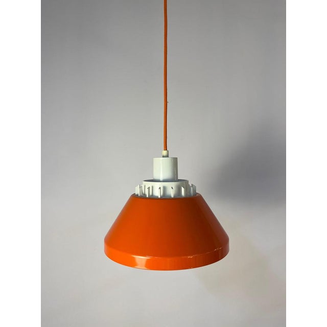 Model 854 Pendant Lamp in Orange Plastic from Lyskær Belysning For Sale - Image 11 of 11