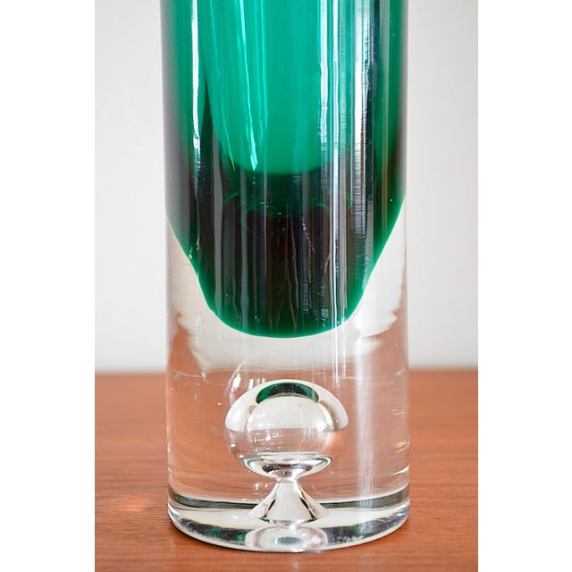 Large vintage glass vase, model Las Palmas, by Roland Posch for Gral Glas, dating from the 1960s. Column-shaped vase with...