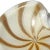 Murano Vintage Barbini Murano White Gold Flecks Copper Aventurine Stripes Italian Art Glass Decorative Bowl For Sale - Image 4 of 8
