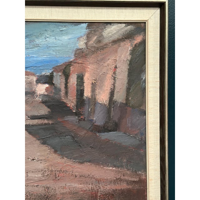 Jean Ragnar, Village Street with Houses, 1960s, Oil Painting on Canvas, Framed For Sale - Image 9 of 18