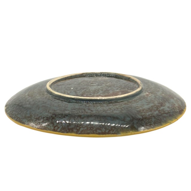 Ceramic A Joesph Holdcroft Majolica Pond Lily Plate, Signed, English, Ca. 1875 For Sale - Image 7 of 9