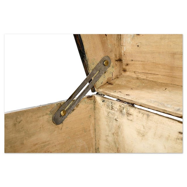 Wooden Transport Trunk with Steel Reinforcements For Sale - Image 6 of 7