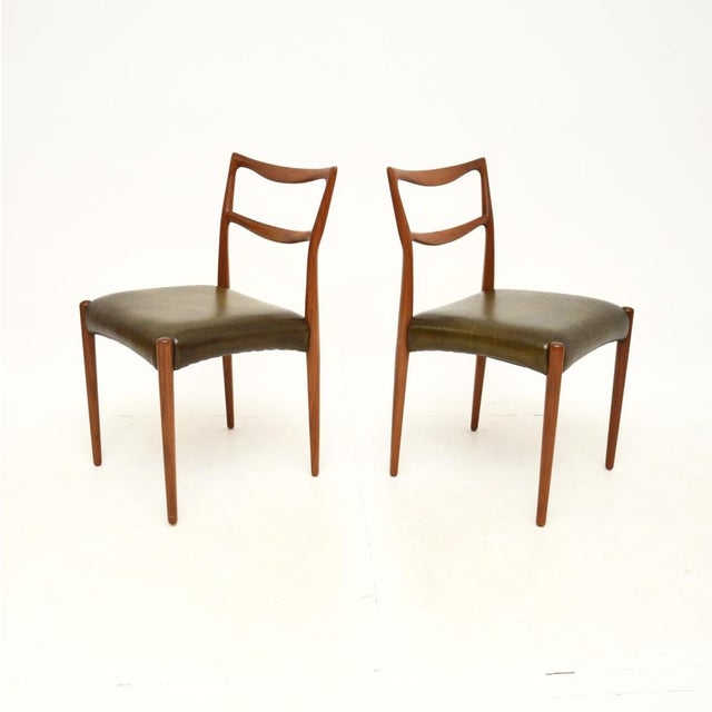 Mid-Century Modern Danish Teak and Leather Chairs attributed to Henry Klein for Bramin, 1960s, Set of 2 For Sale - Image 3 of 11