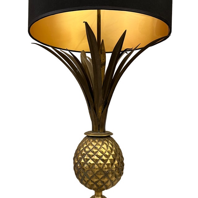Hollywood Regency Gilt Pineapple Lamp, 1970s For Sale - Image 4 of 6