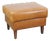 Large English Cognac-Colored Cow Leather Foot Stool For Sale