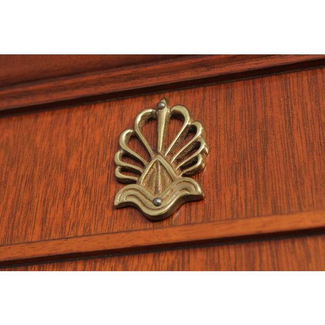 Wood Vintage Mahogany Pediment Top Wall Mirror For Sale - Image 7 of 14