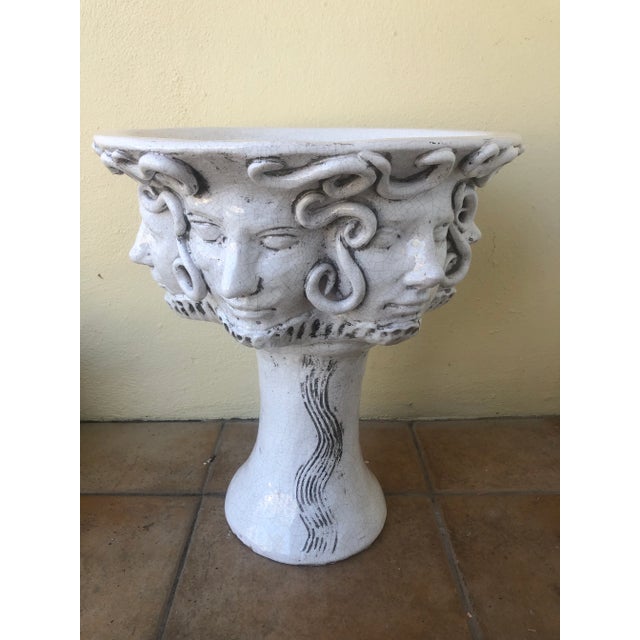 Ceramic Vintage Large French Fiaence Medusa Head Planter For Sale - Image 7 of 7