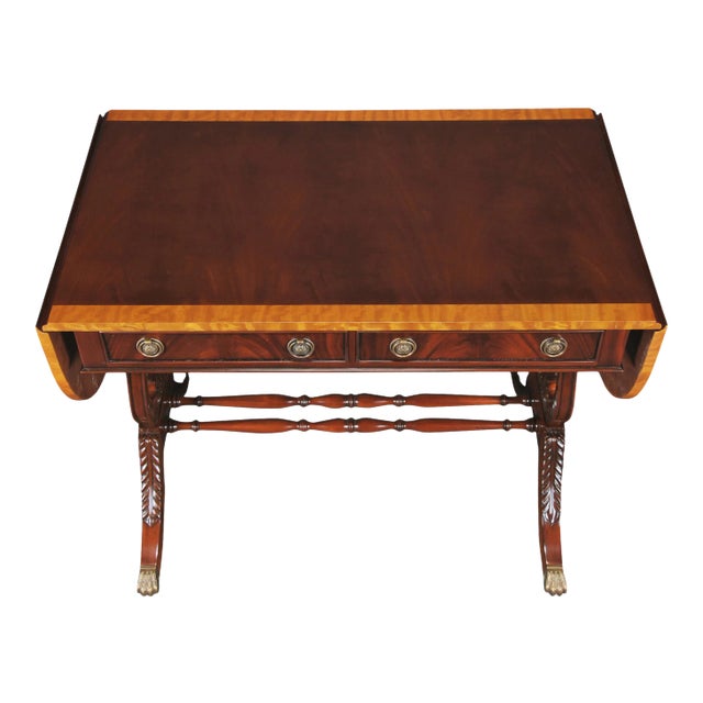 Niagara Furniture Mahogany Dropside Lyre or Harp Desk For Sale