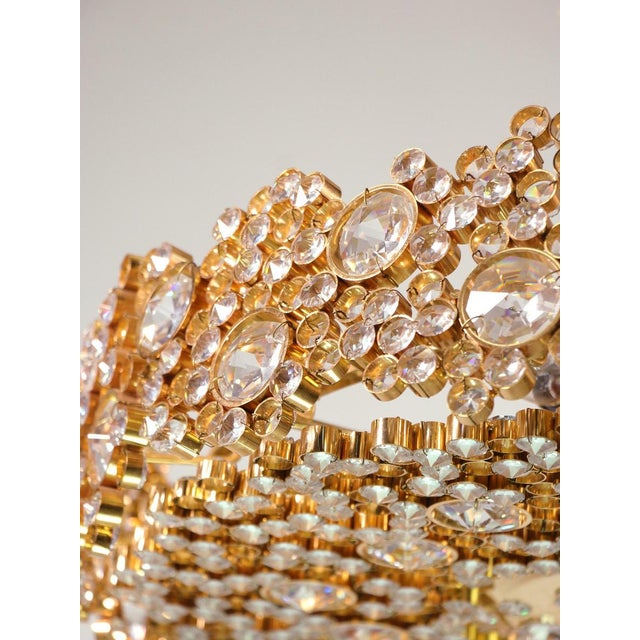 Metal Bubble Chandelier in Swarovski Crystal & 24k Gilt Brass from Palwa, Germany, 1970s For Sale - Image 7 of 10