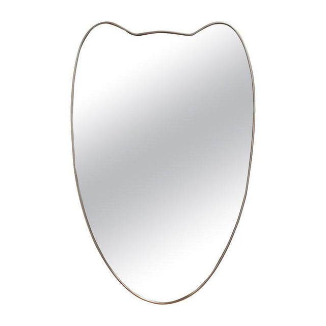 Vintage Italian Wall Mirror with Brass Frame, 1950s For Sale - Image 15 of 15