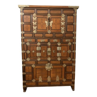 Chinoiserie Cabinet With Brass Hardware For Sale