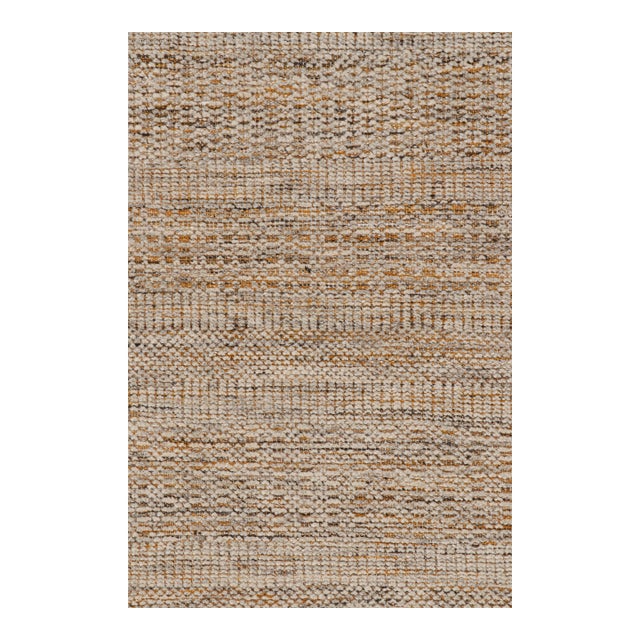 Rug & Kilim’s Contemporary Textural Kilim in Beige-brown Orange and White Tones - 13x19 For Sale