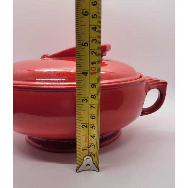 Vintage Red Hall Pottery Art Deco Sundial Covered Casserole Dish For Sale - Image 16 of 16