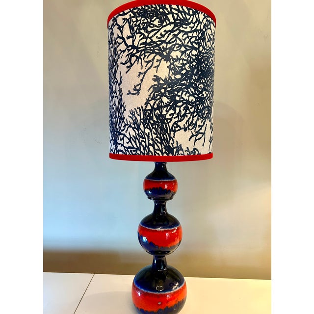 Mid-Century Space Age Blue and Red Lava Glazed Lamps from Carstens Tönnieshof, 1960s, Set of 2 For Sale - Image 4 of 10