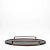 Kifu Paris Extra Large Round Tray in Black Shagreen With Bronze Patina Brass by R&y Augousti For Sale - Image 4 of 8