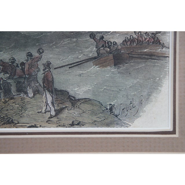 Tan Set of 2 Frederick J. Smyth Antique Engravings Launch of Paramatta & Royal Albert 21" For Sale - Image 8 of 12