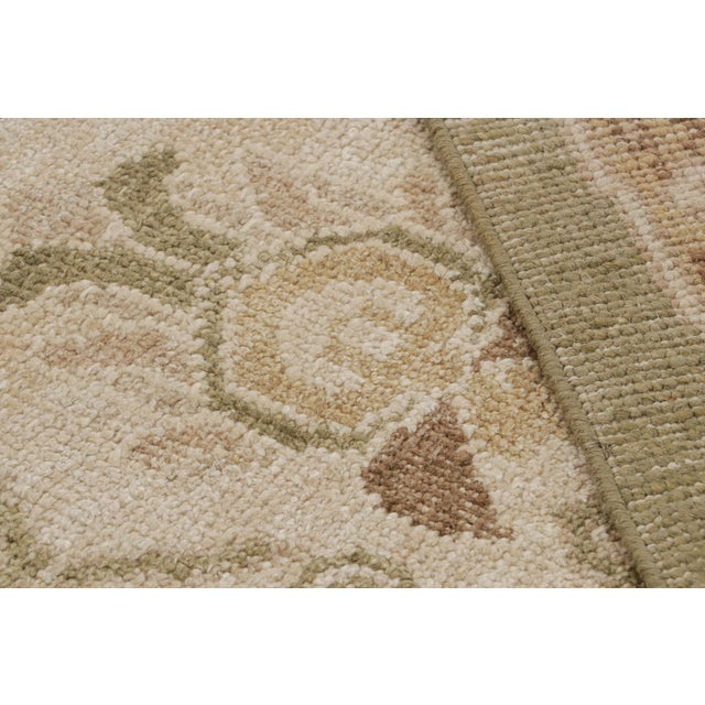 Textile Rug & Kilim’s Oushak Style Rug in Chartreuse Green With Geometric Pattern For Sale - Image 7 of 7