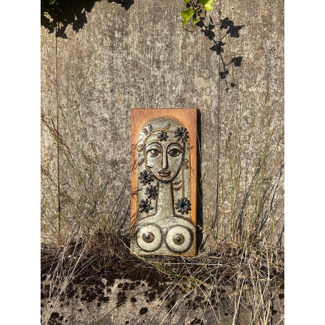 Ceramic Wall Tile Relief with Female Motif by Joseph Simon for Søholm, Denmark, 1970s For Sale - Image 17 of 18