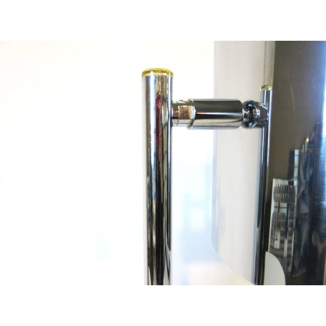 Modern Robert Sonneman Pair of Chrome Sail Shaded Floor Lamps For Sale - Image 3 of 9