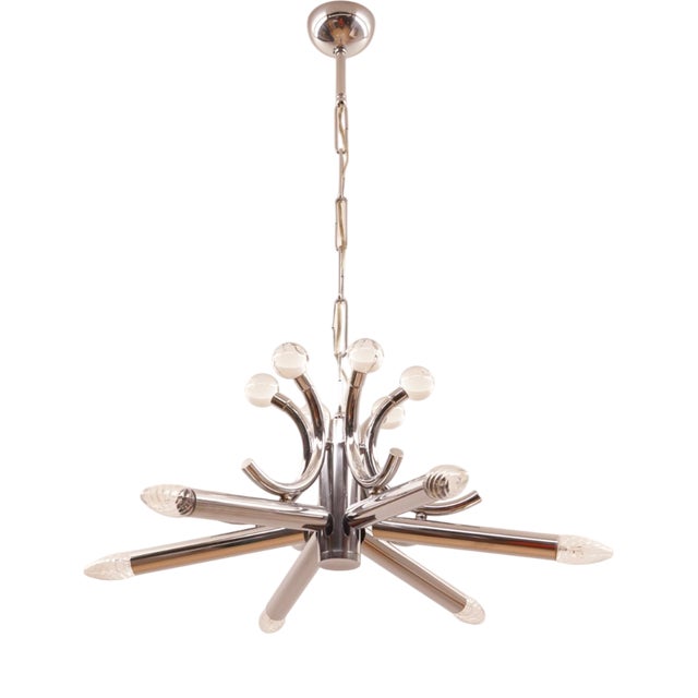 Sputnik Chrome Pendant Lamp, 1970s For Sale