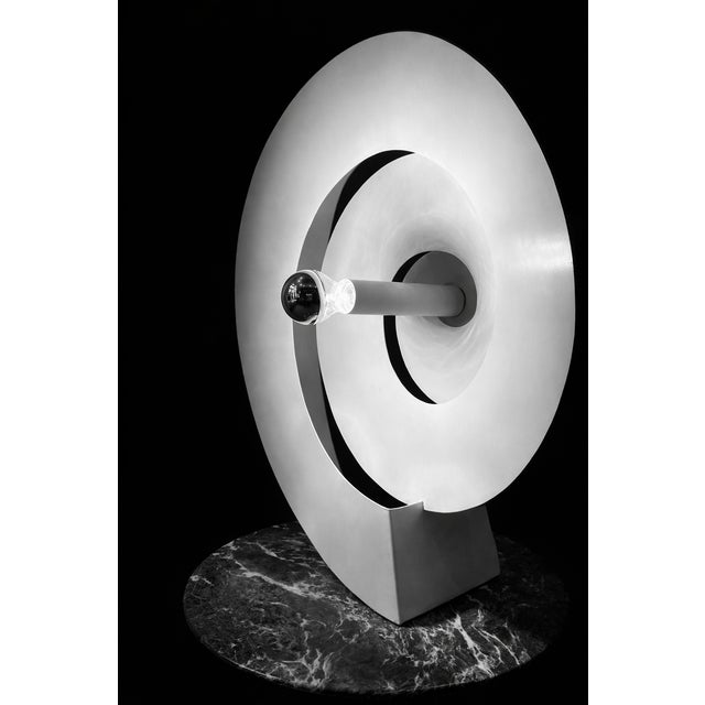 Large Spiral Desk Lamp in White Metal by Luc Bernard, France, 1974 For Sale - Image 4 of 6